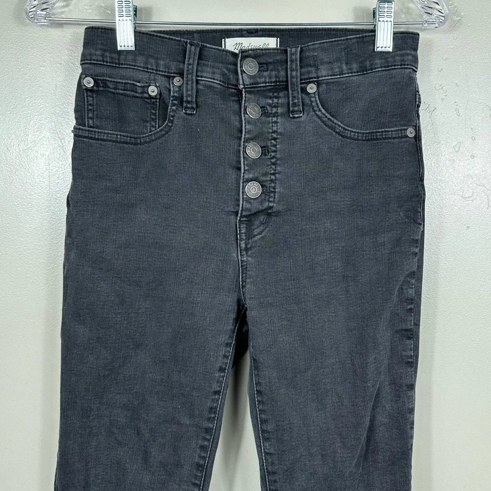 Madewell Cali Demi-Boot Jeans in Bellspring Wash: Button-Front Edition Black 26 - Picture 6 of 9